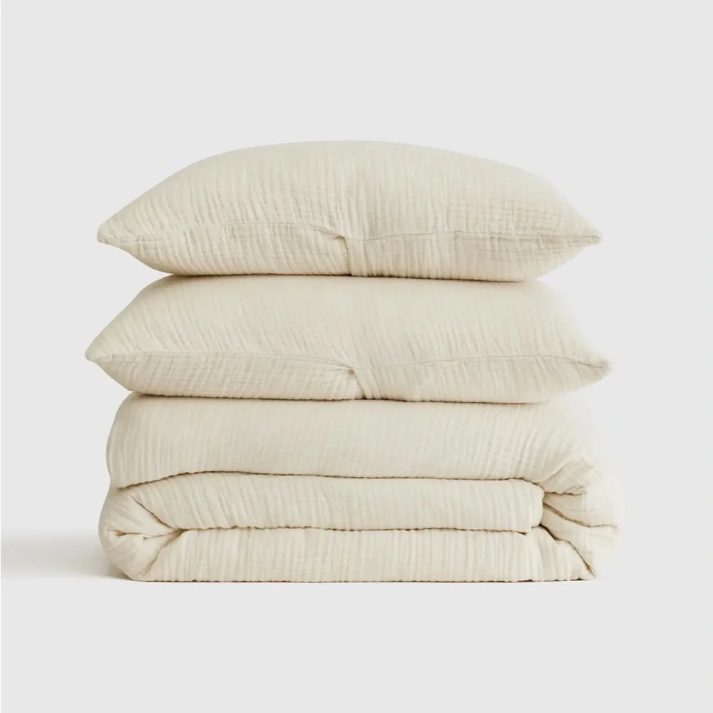 QUINCE Organic Airy Gauze Duvet Cover Twin Ivory